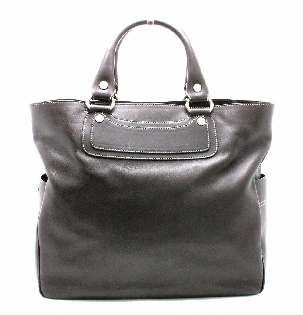 Celine Boogie Bag contrast stitching side exterior slip Dark Brown
